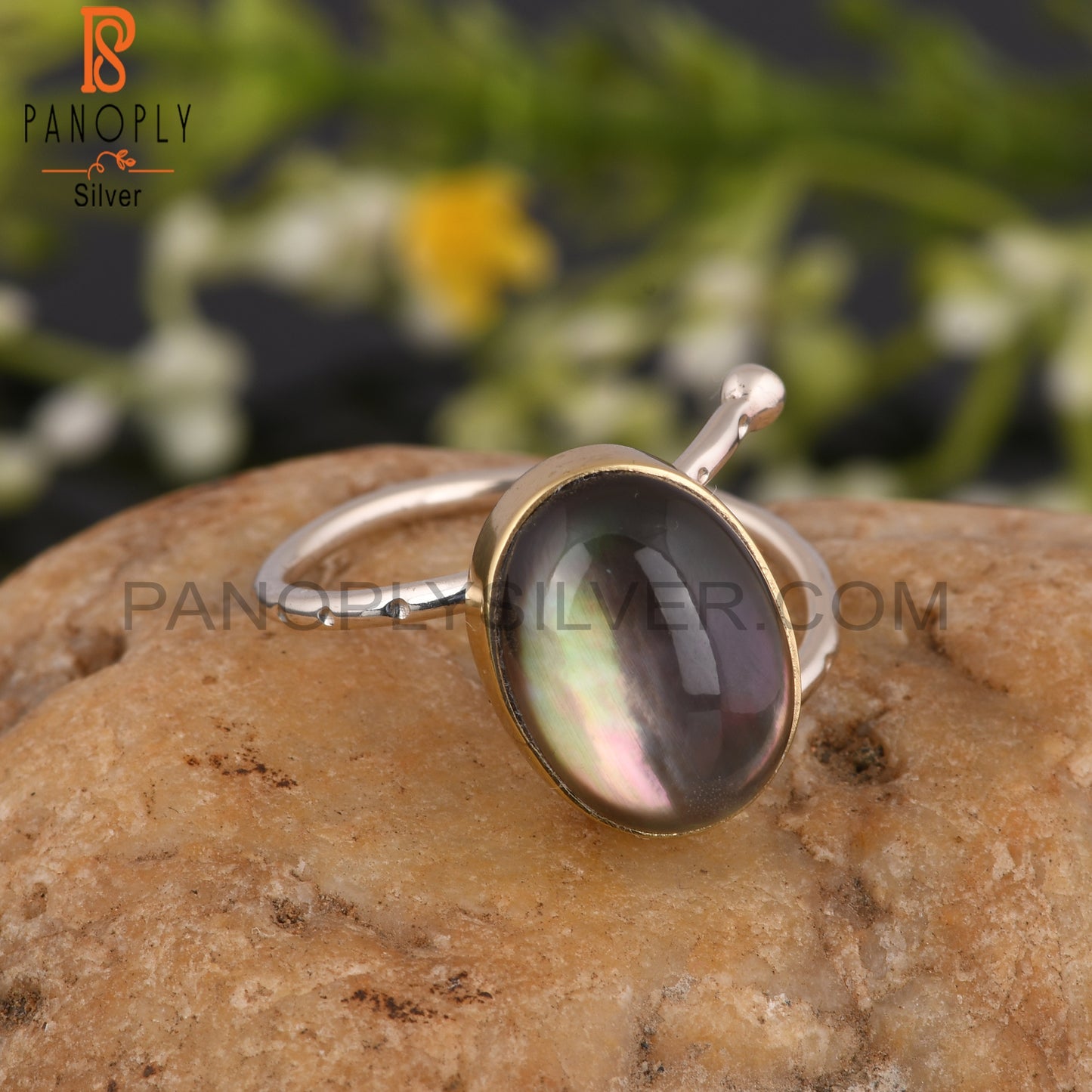 Labradorite Doublet Crystal 925 Sterling Silver Ring