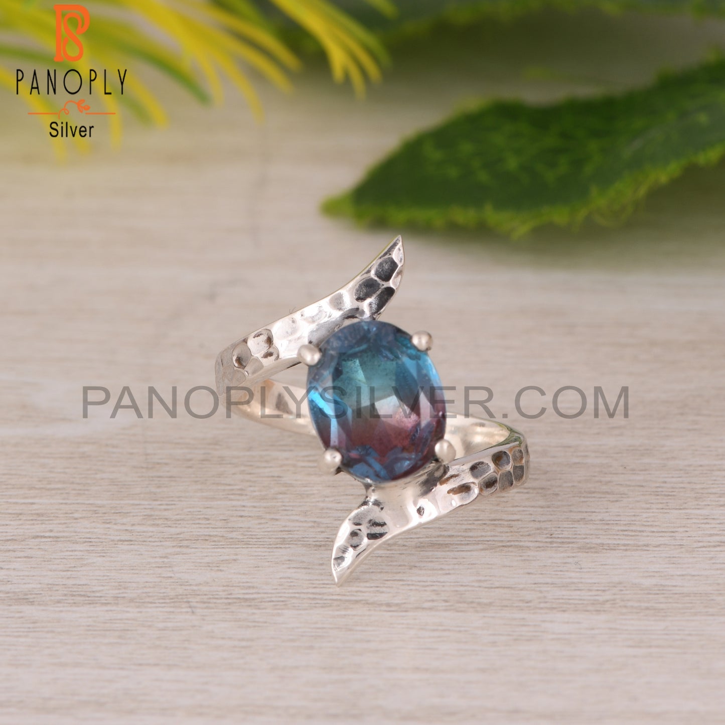 Bio Alexandrite Doublet Quartz 925 Sterling Silver Ring