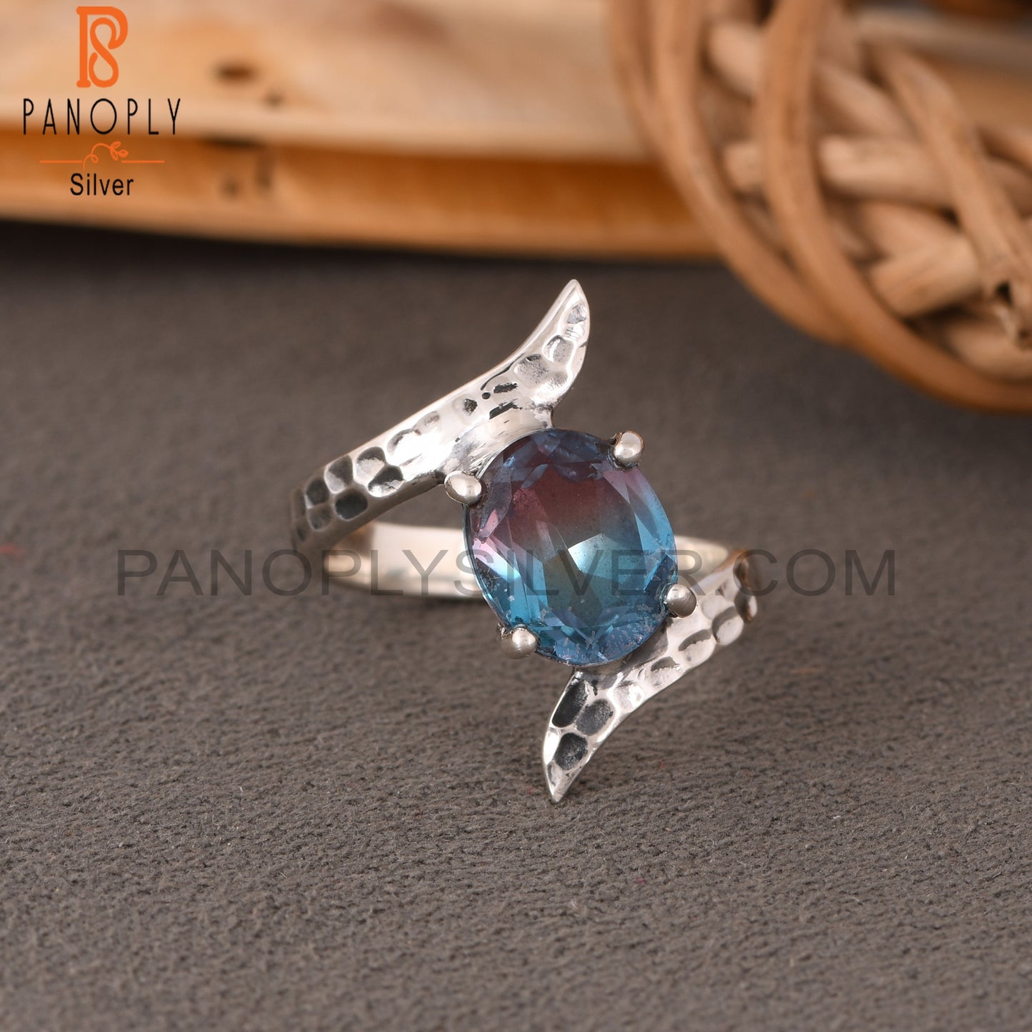 Bio Alexandrite Doublet Quartz 925 Sterling Silver Ring