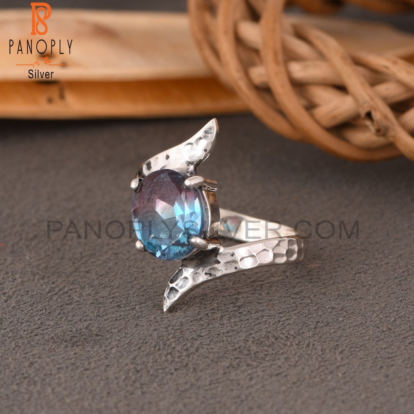 Bio Alexandrite Doublet Quartz 925 Sterling Silver Ring