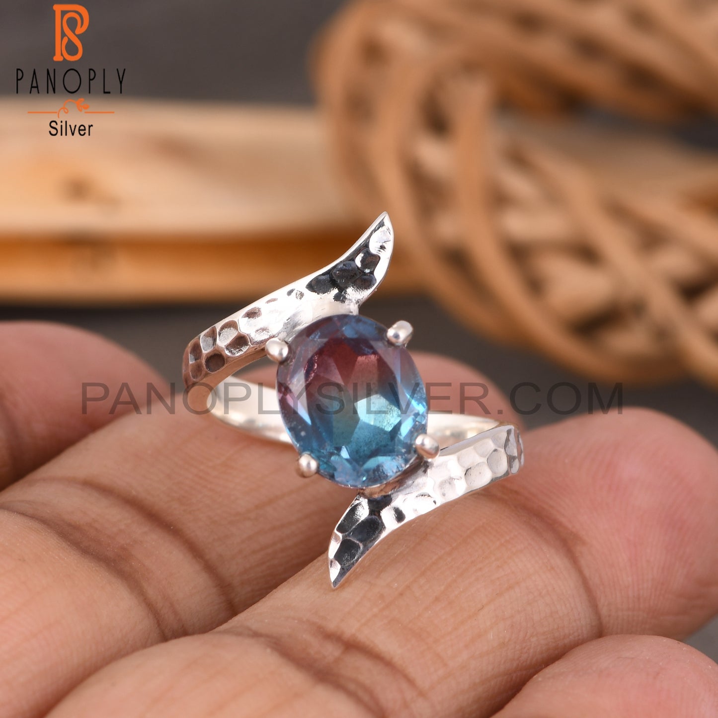 Bio Alexandrite Doublet Quartz 925 Sterling Silver Ring
