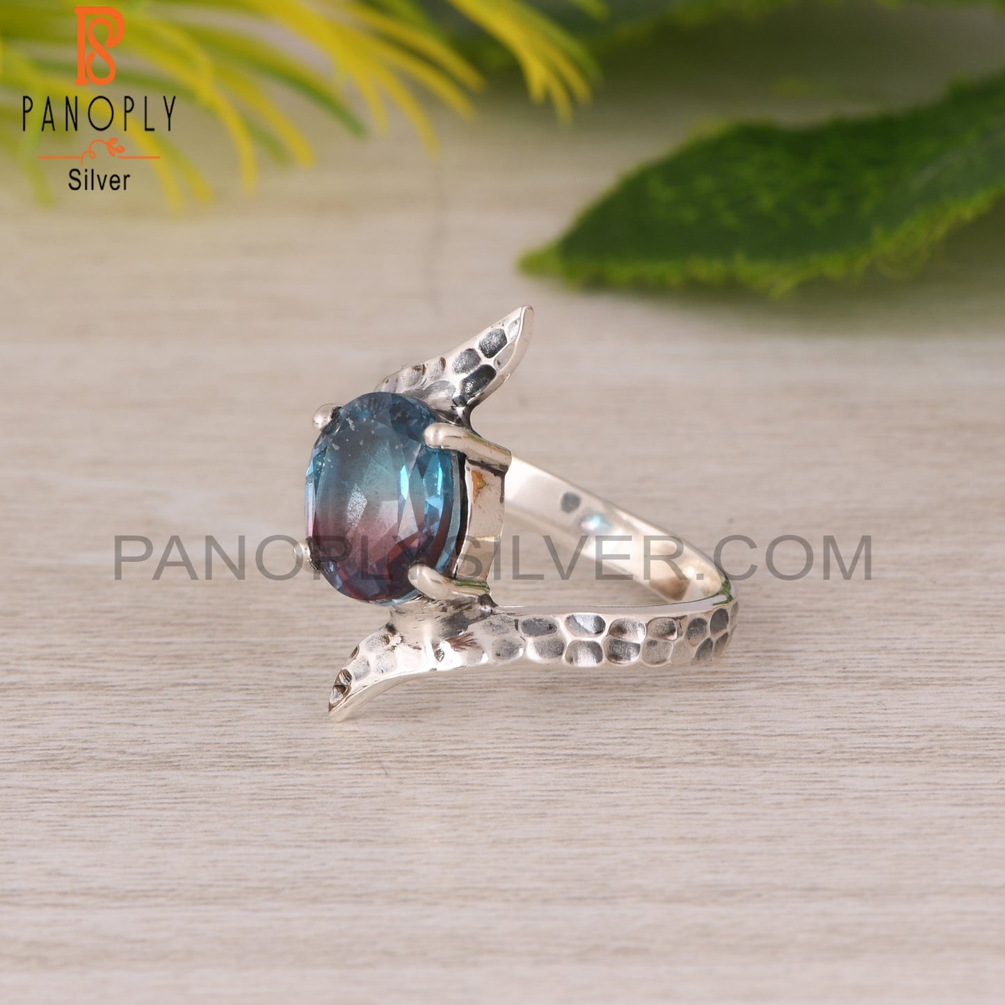 Bio Alexandrite Doublet Quartz 925 Sterling Silver Ring