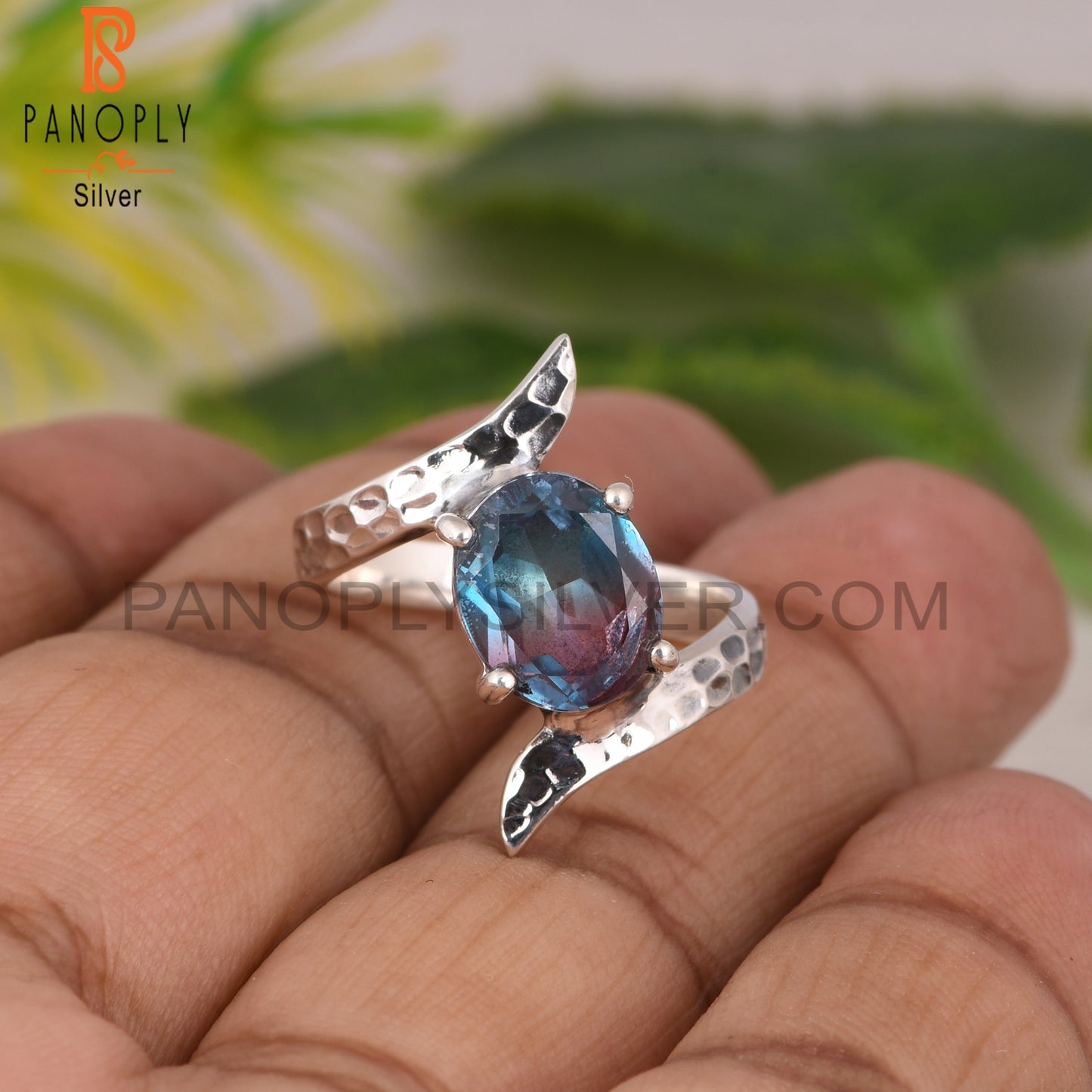 Bio Alexandrite Doublet Quartz 925 Sterling Silver Ring