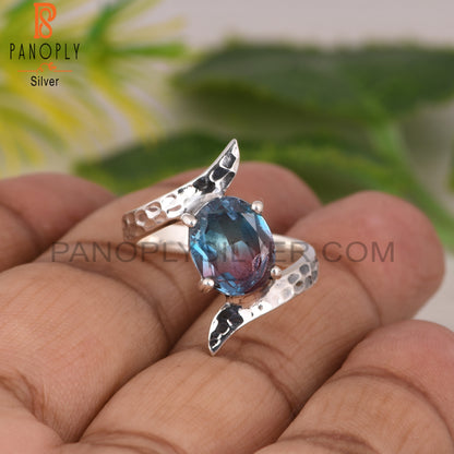 Bio Alexandrite Doublet Quartz 925 Sterling Silver Ring