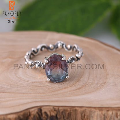 Bio Alexandrite Doublet Quartz Silver Ring