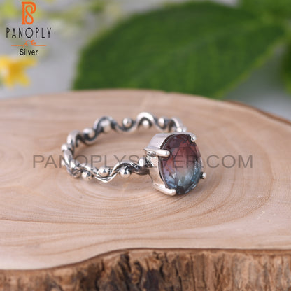 Bio Alexandrite Doublet Quartz Silver Ring