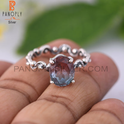 Bio Alexandrite Doublet Quartz Silver Ring