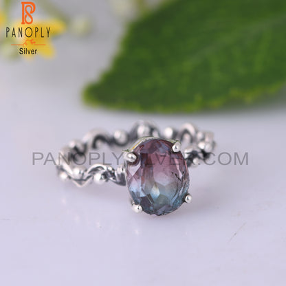 Bio Alexandrite Doublet Quartz Silver Ring
