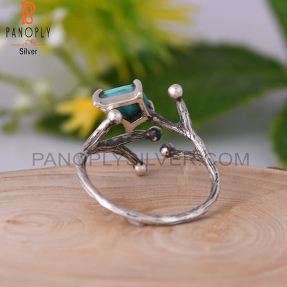 Kingman Turquoise Kite Shape Sterling Silver Ring