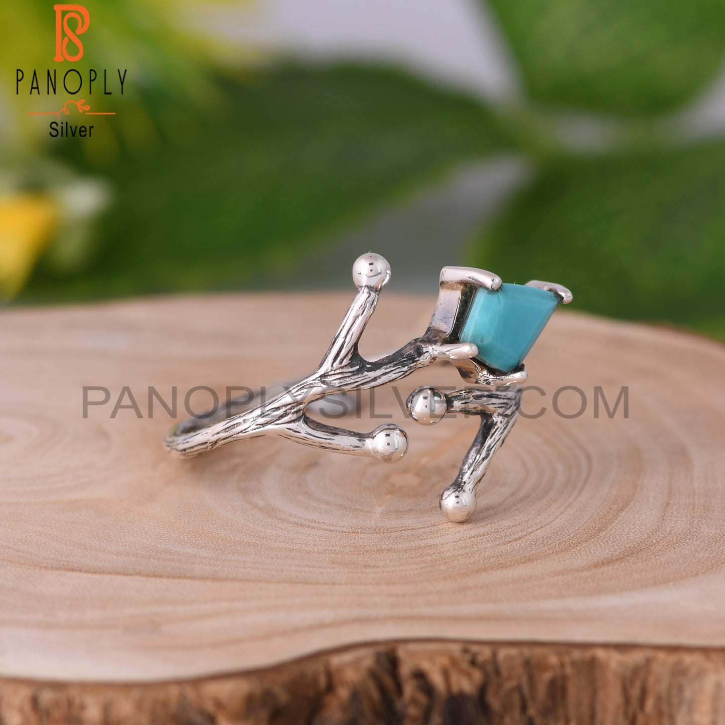 Kingman Turquoise Kite Shape Sterling Silver Ring