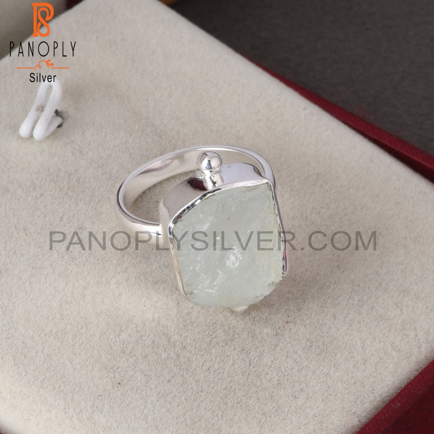 Aquamarine Rough 925 Sterling Silver Minimalist Ring