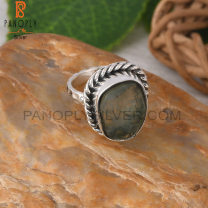 Fluorite Rough 925 Sterling Silver Ring