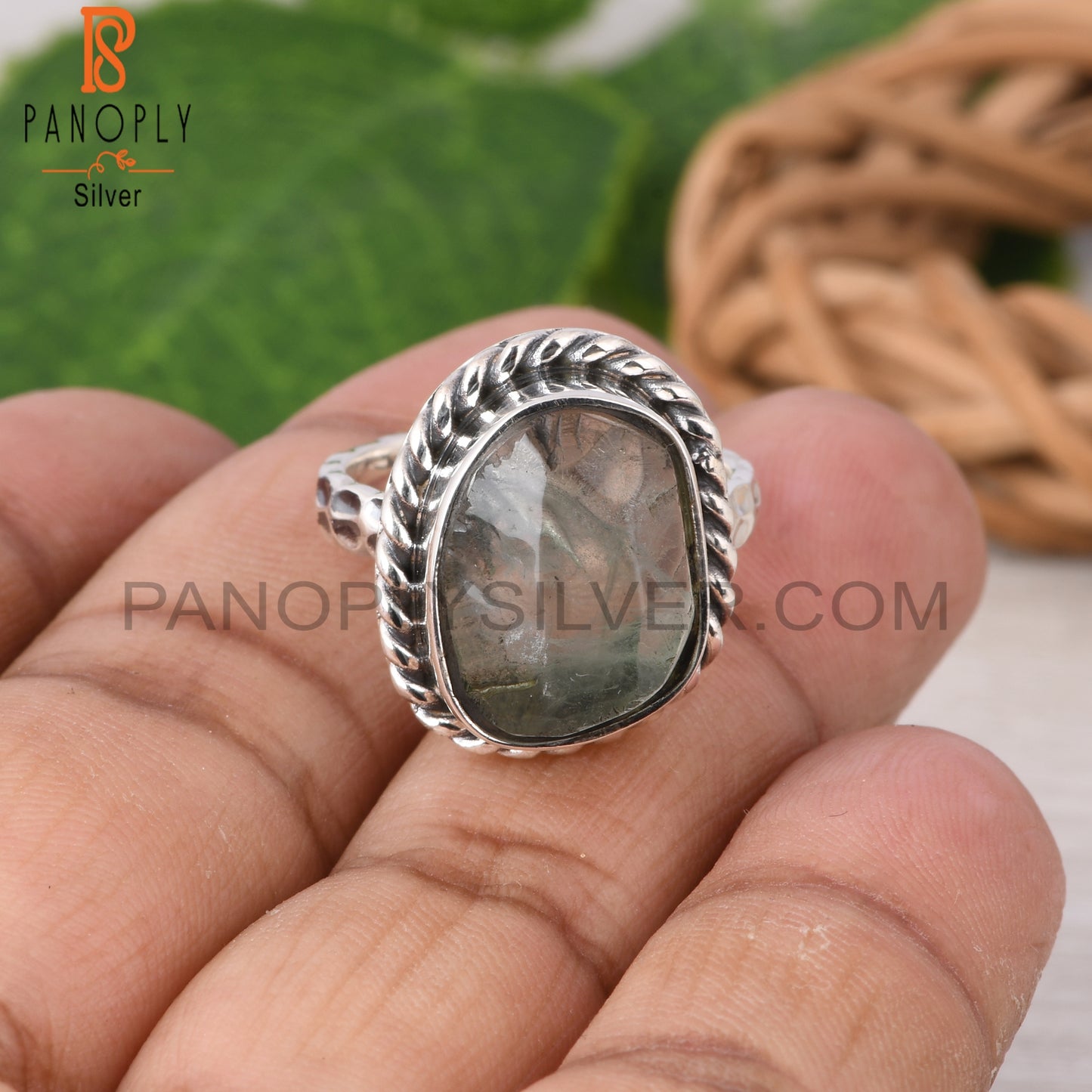 Fluorite Rough 925 Sterling Silver Ring