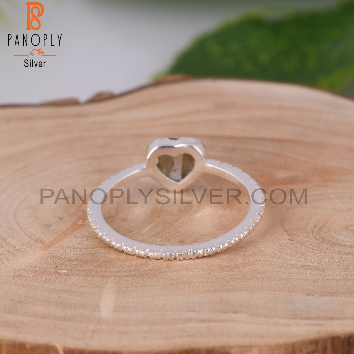 Labradorite Heart Shape 925 Sterling Silver Love Ring