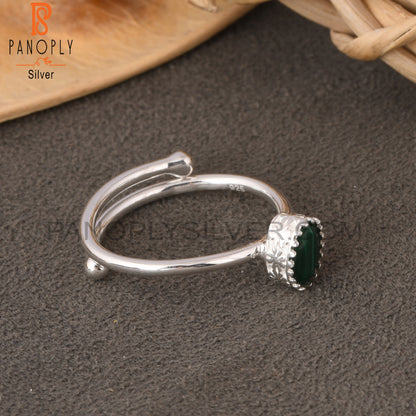 Malachite Oval Shape 925 Sterling Silver Green Ring