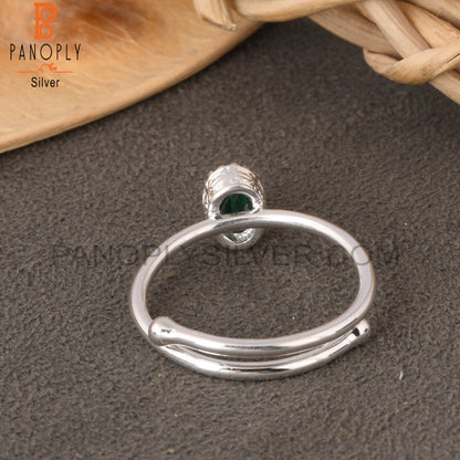 Malachite Oval Shape 925 Sterling Silver Green Ring
