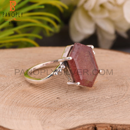 Strawberry Quartz 925 Silver Ring For Engagement