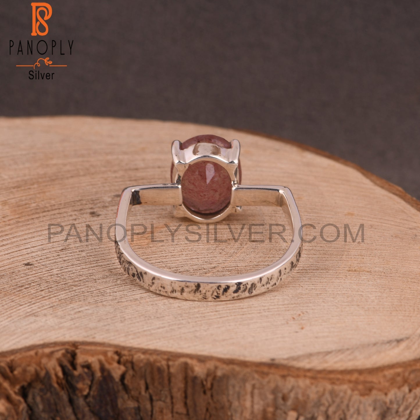 Strawberry Quartz Sterling Silver Ring