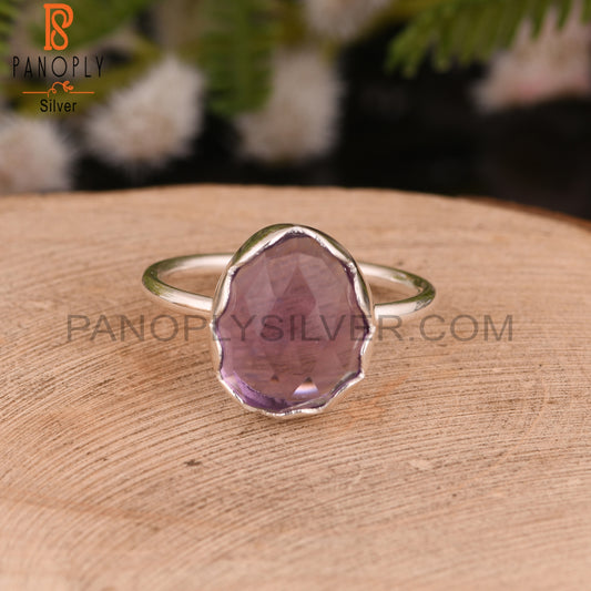 925 Sterling Silver Aesthetic Amethyst Ring