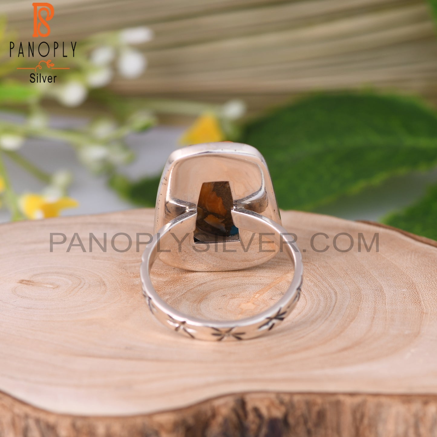 Mojave Copper Oyster Turquoise Taper 925 Sterling Silver Ring