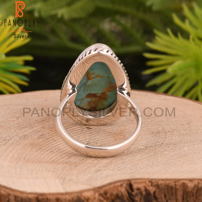 Unique Kingman Turquoise 925 Sterling Silver Ring