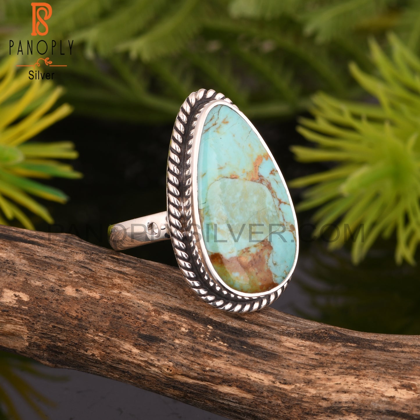Unique Kingman Turquoise 925 Sterling Silver Ring