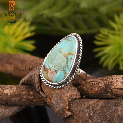 Unique Kingman Turquoise 925 Sterling Silver Ring