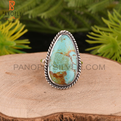 Unique Kingman Turquoise 925 Sterling Silver Ring