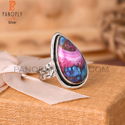 Mojave Copper Oyster Turquoise Pear Shape S 925 Purple Ring