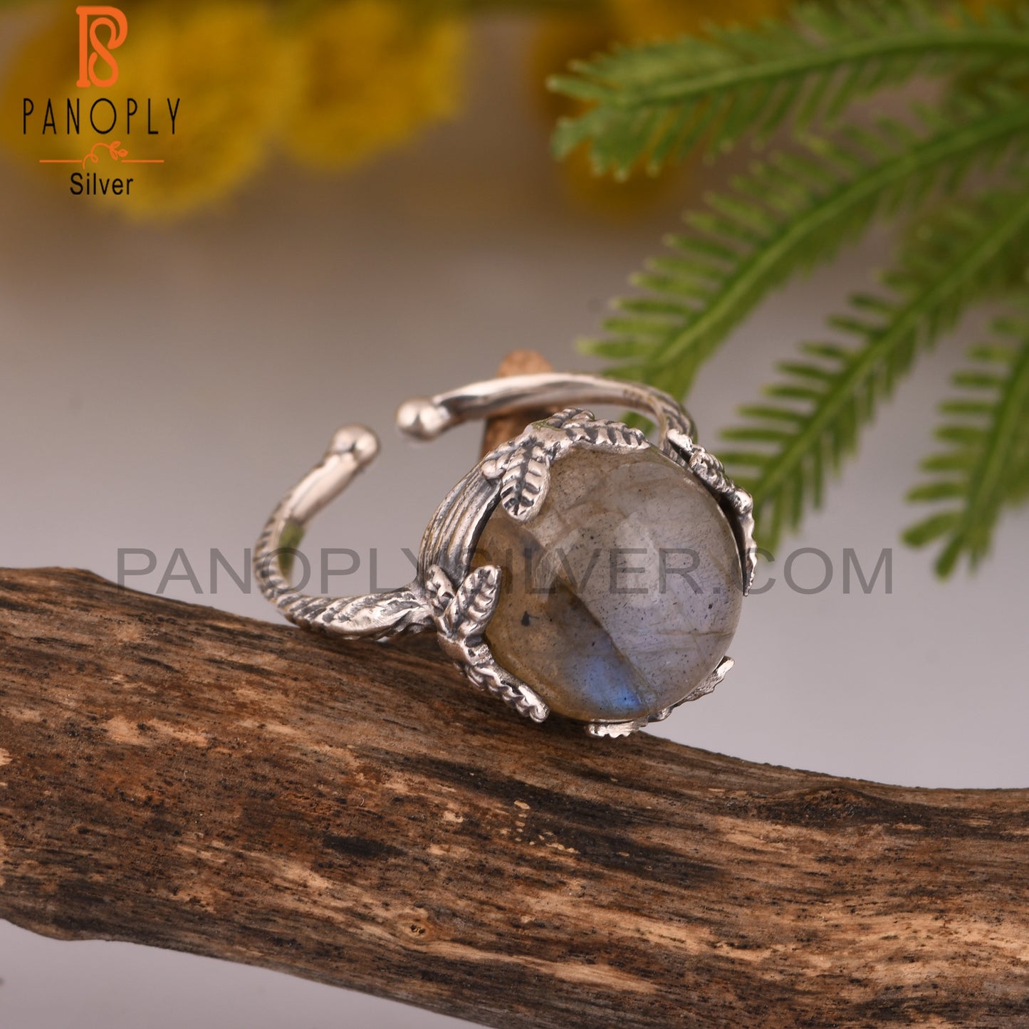Labradorite Prong Set 925 Silver Ring