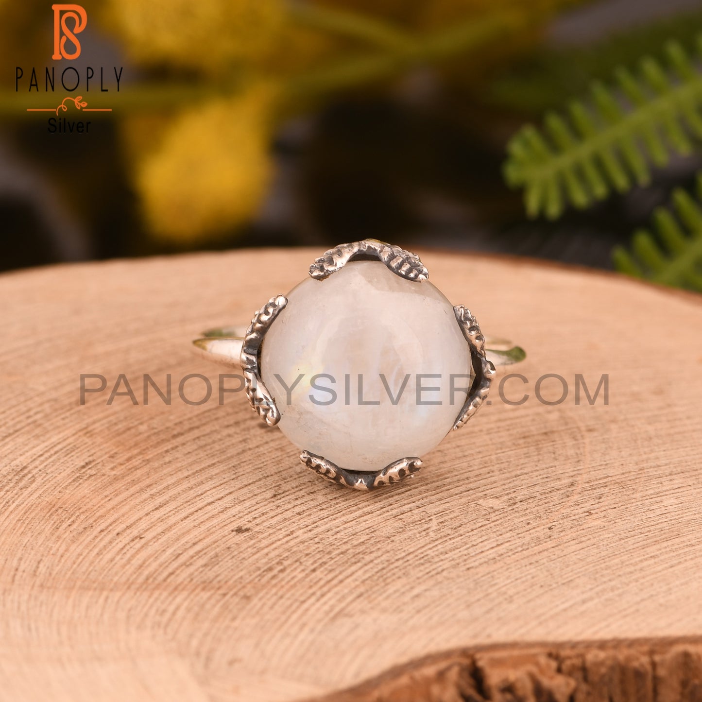 Rainbow Moonstone 925 Sterling Silver Statement Ring