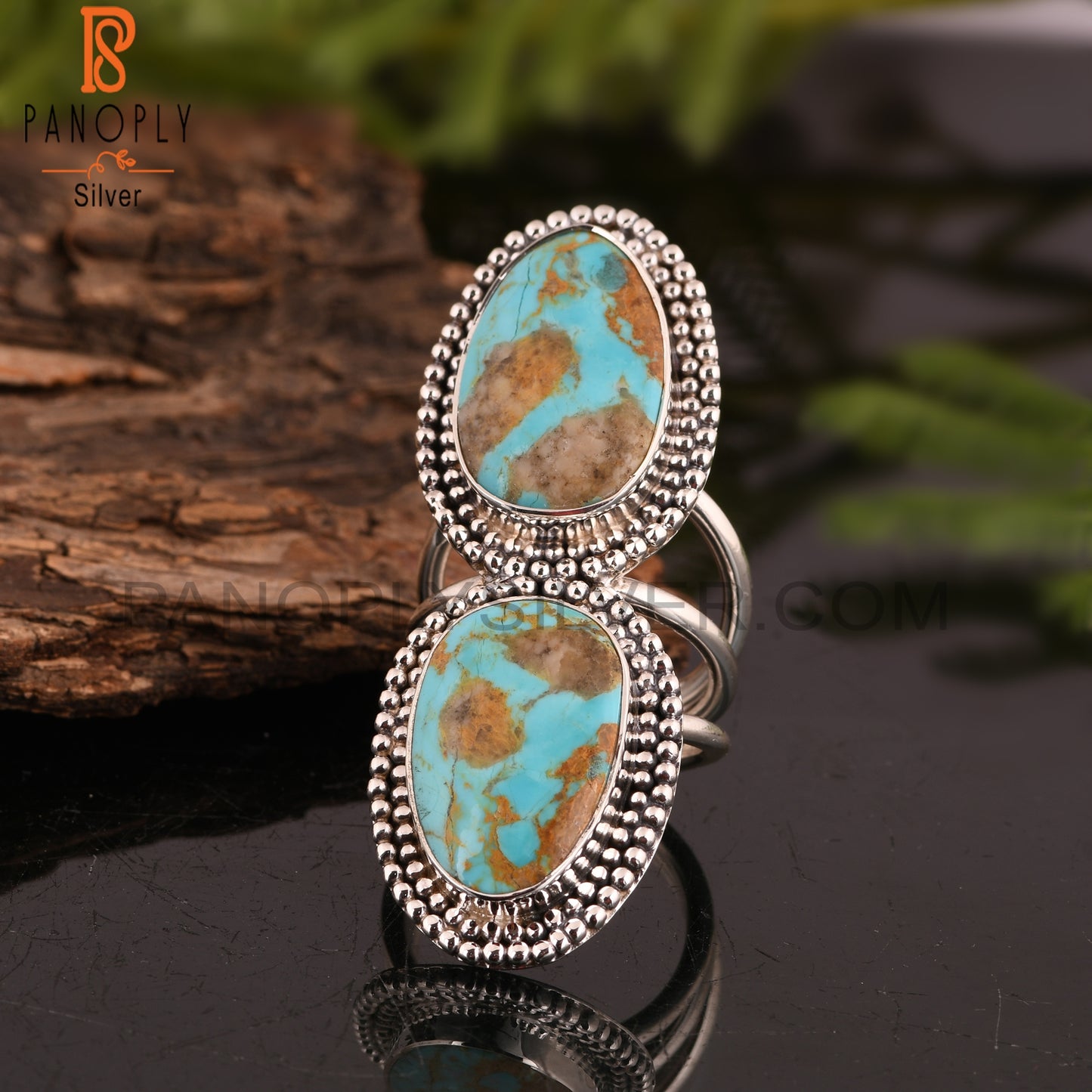 Kingman Turquoise 925 Silver Stackable Ring