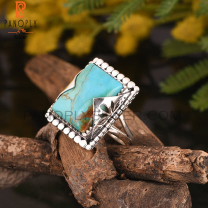 Kingman Turquoise 925 Silver Aesthetic Ring