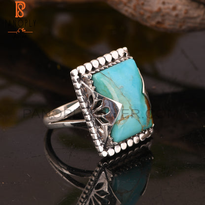 Kingman Turquoise 925 Silver Aesthetic Ring