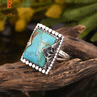 Kingman Turquoise 925 Silver Aesthetic Ring