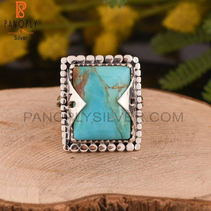 Kingman Turquoise 925 Silver Aesthetic Ring