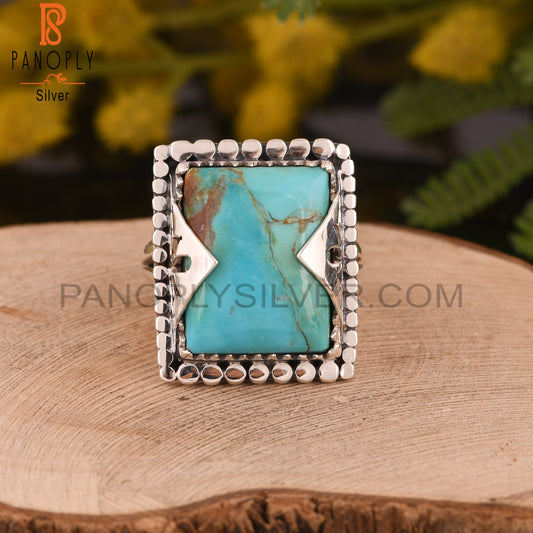Kingman Turquoise 925 Silver Aesthetic Ring
