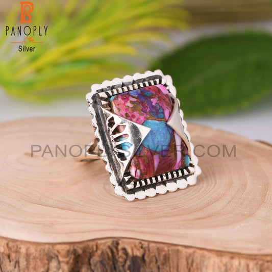 Mojave Copper Oyster Turquoise 925 Sterling Silver Ring