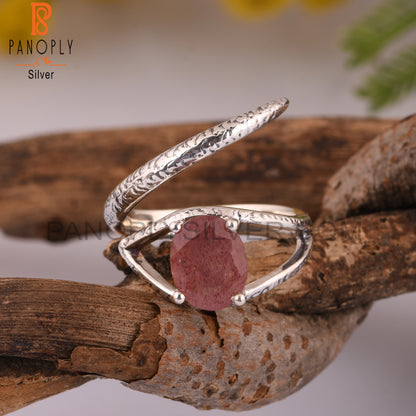 Strawberry Quartz 925 Sterling Silver Handmade Ring