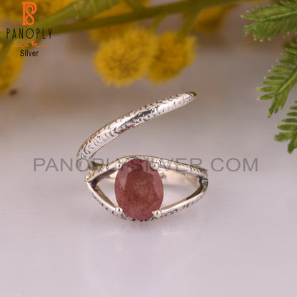 Strawberry Quartz 925 Sterling Silver Handmade Ring