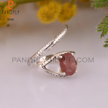Strawberry Quartz 925 Sterling Silver Handmade Ring