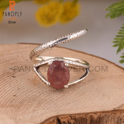Strawberry Quartz 925 Sterling Silver Handmade Ring