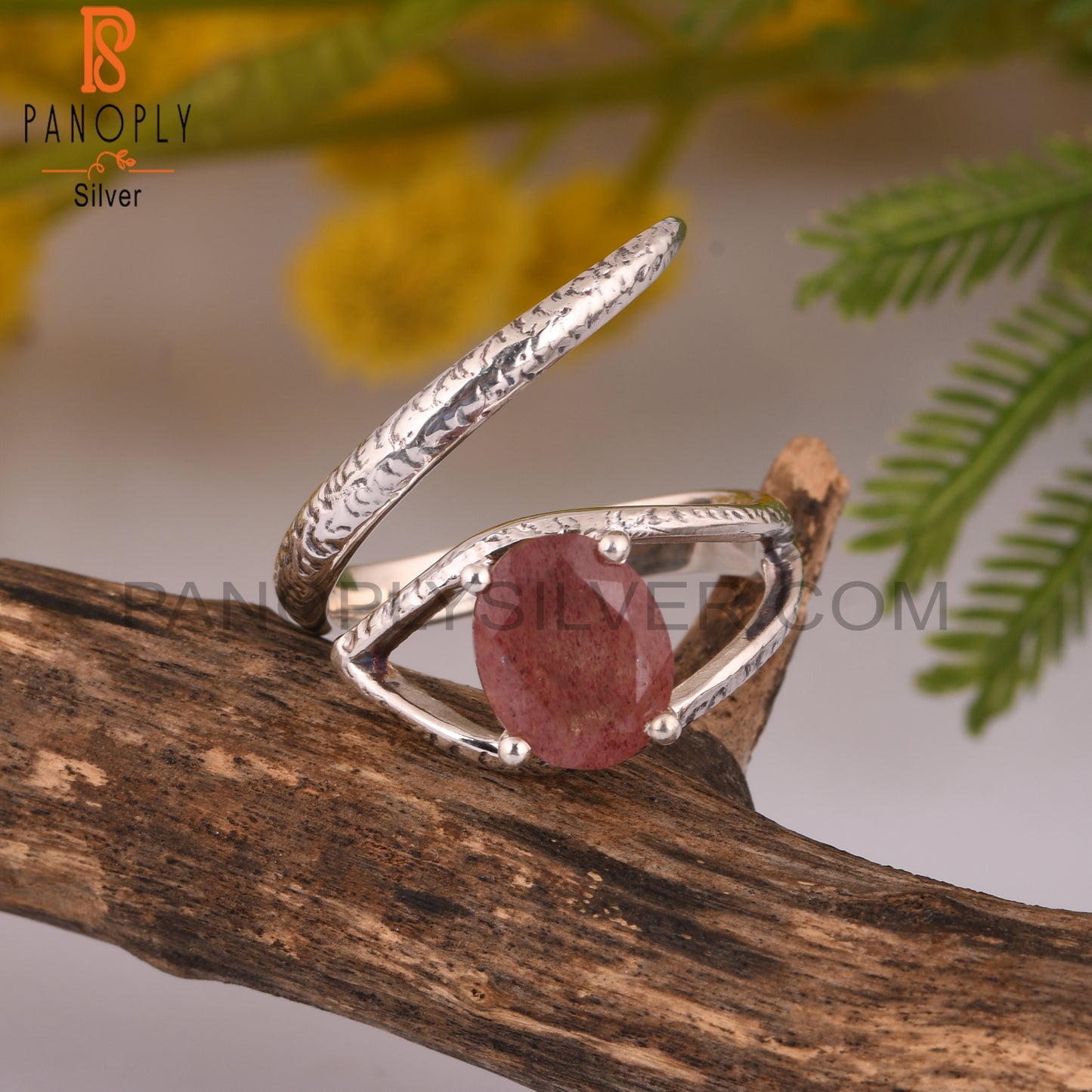 Strawberry Quartz 925 Sterling Silver Handmade Ring