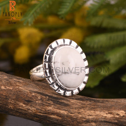 Howlite Chakra 925 Sterling Silver Ring