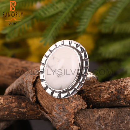 Howlite Chakra 925 Sterling Silver Ring