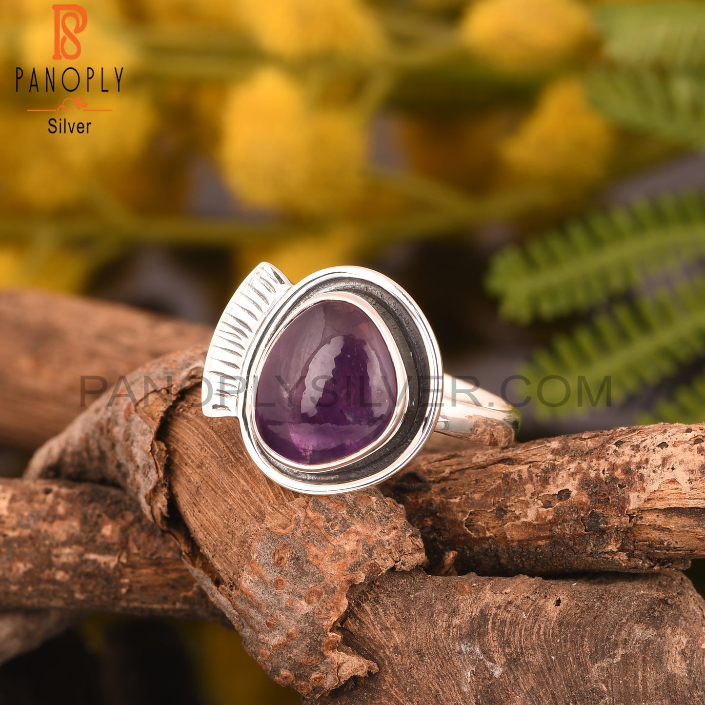 925 Sterling Silver Purple Amethyst Ring