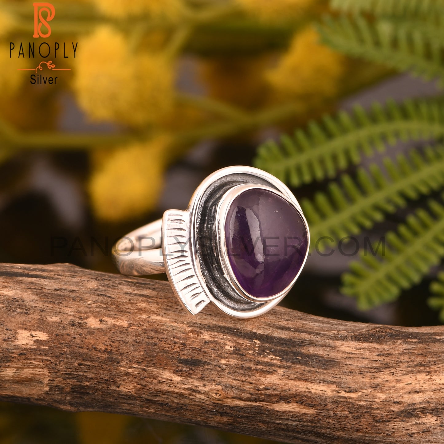 925 Sterling Silver Purple Amethyst Ring