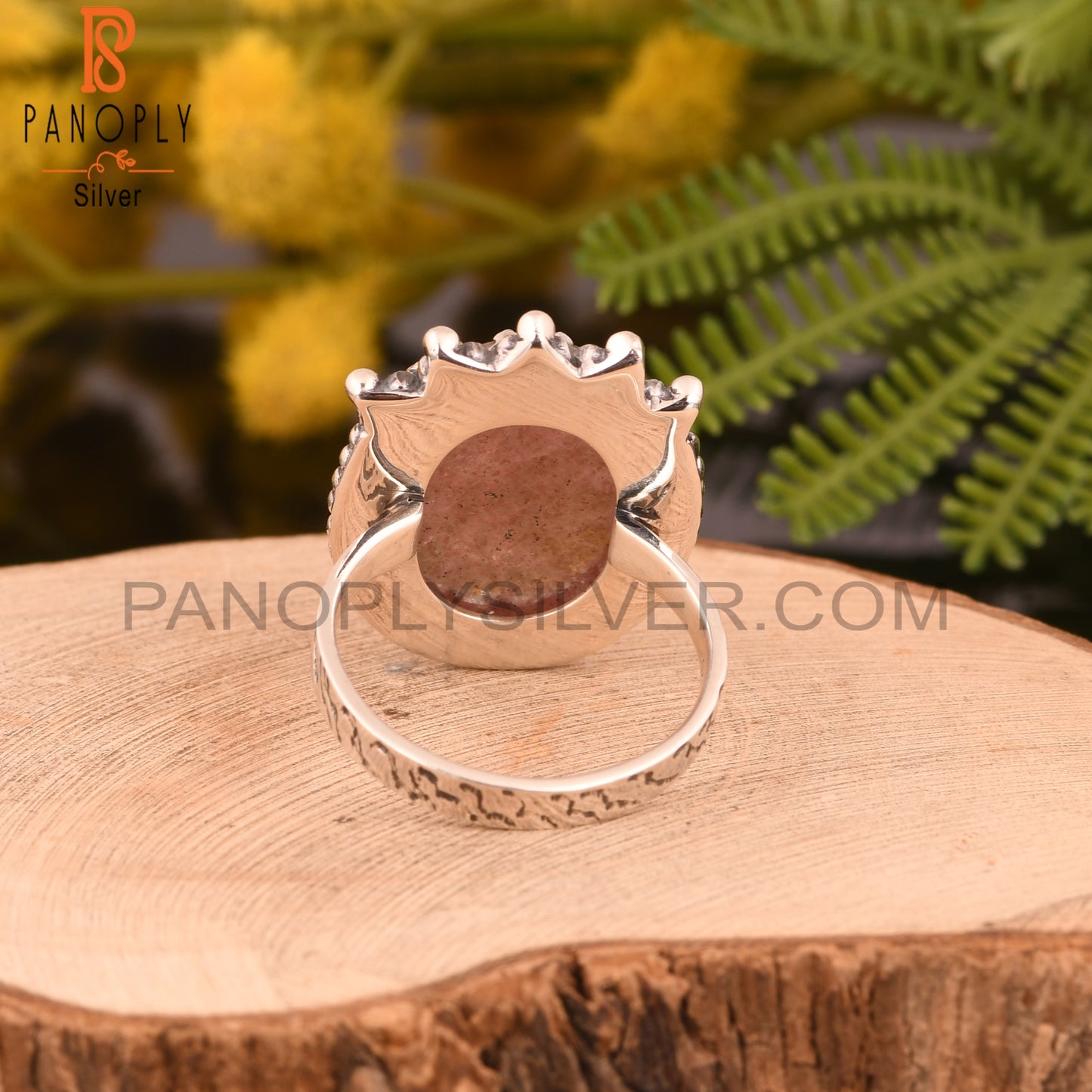 Strawberry Quartz 925 Stamp Silver Ring