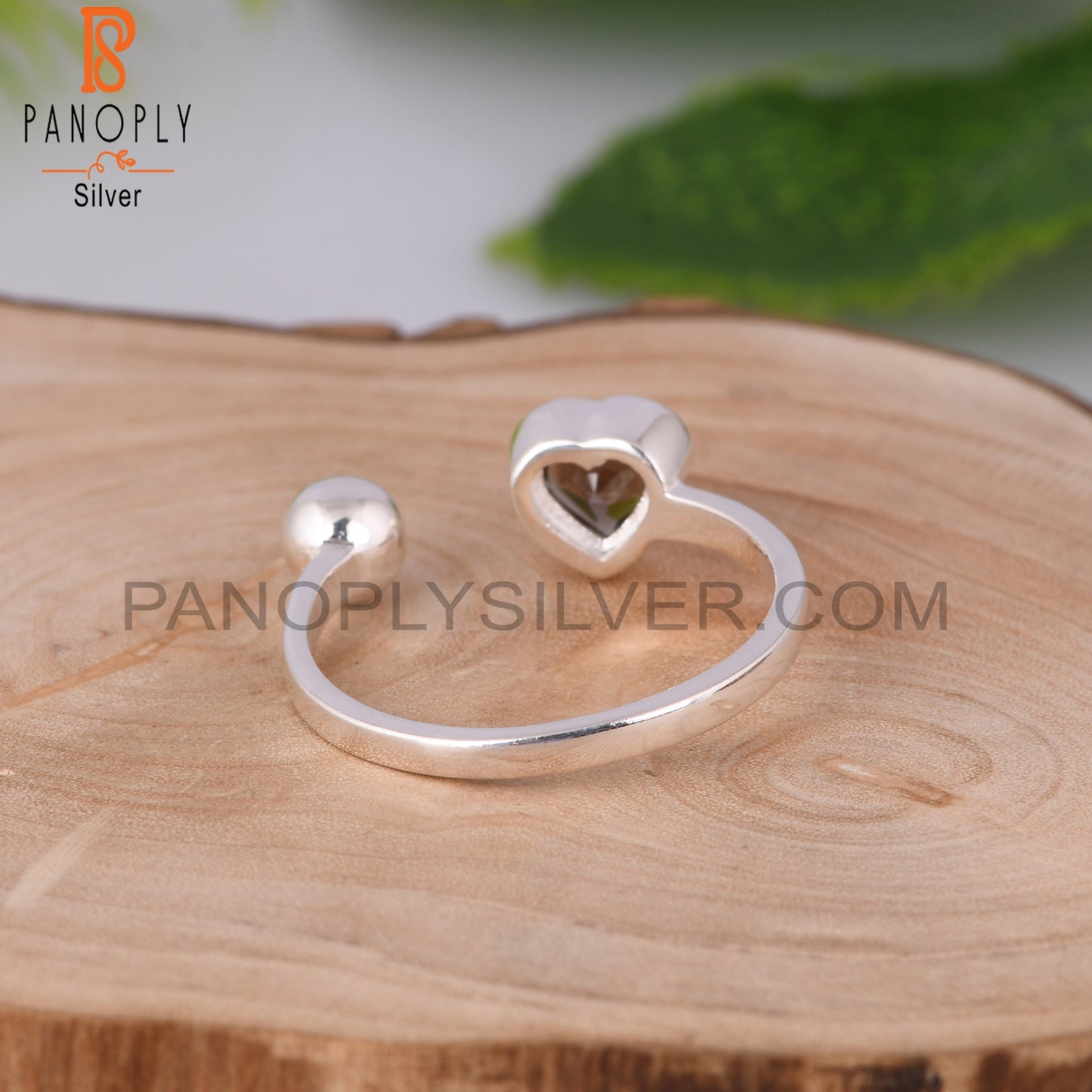 Smoky Heart 925 Sterling Silver Ring
