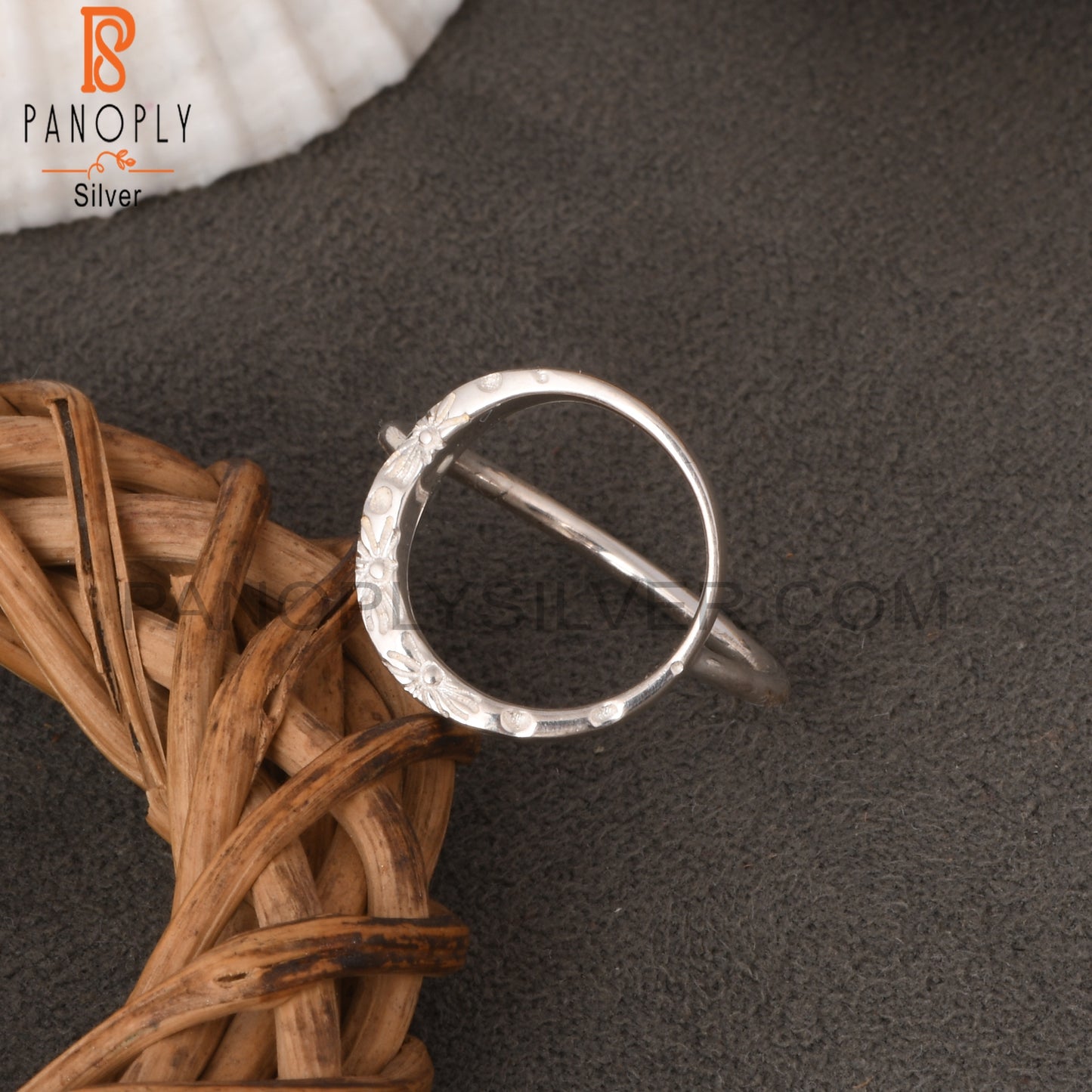 Round 925 Sterling Silver Karma Ring